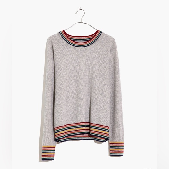 Madewell Cashmere Sweater with Rainbow Collar, XXS, Grey. - Picture 1 of 8